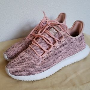 Adidas Womens Tubular Pink Knit Sneakers 8…